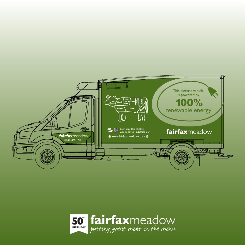 Fairfax Meadow's first EVs - delivering meat for customer menus across London